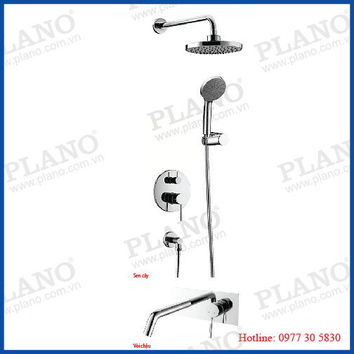 Sen cây NL + Vòi chậu NL âm tường ĐQ-1034
